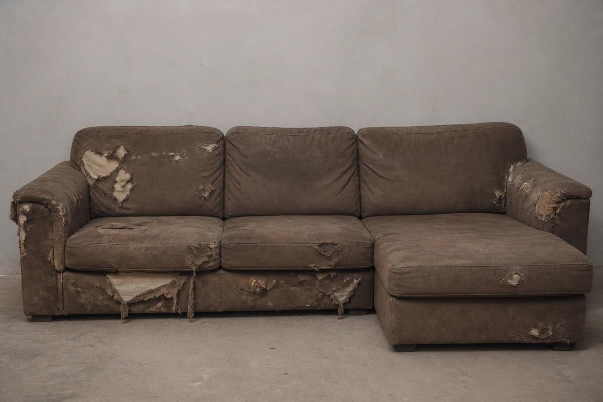 L-Shape Sectional — before restoration